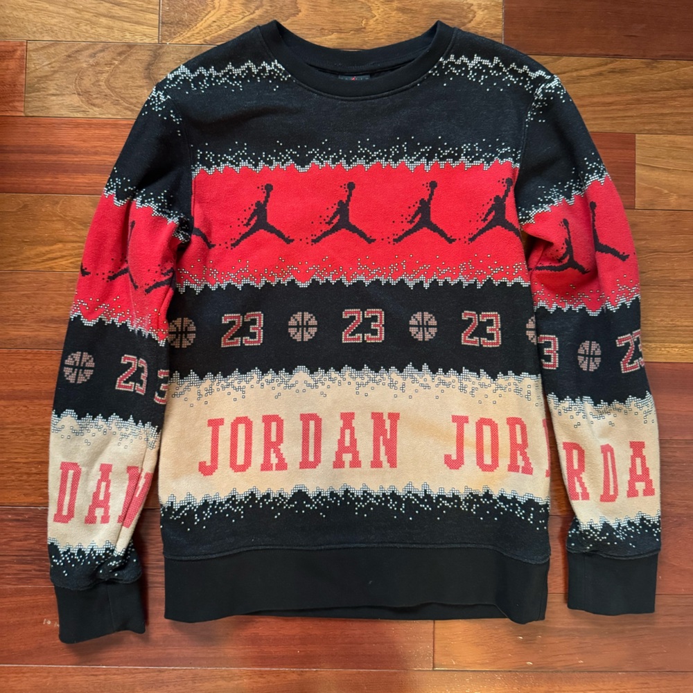 Jordan Boys Black and Red Sweater